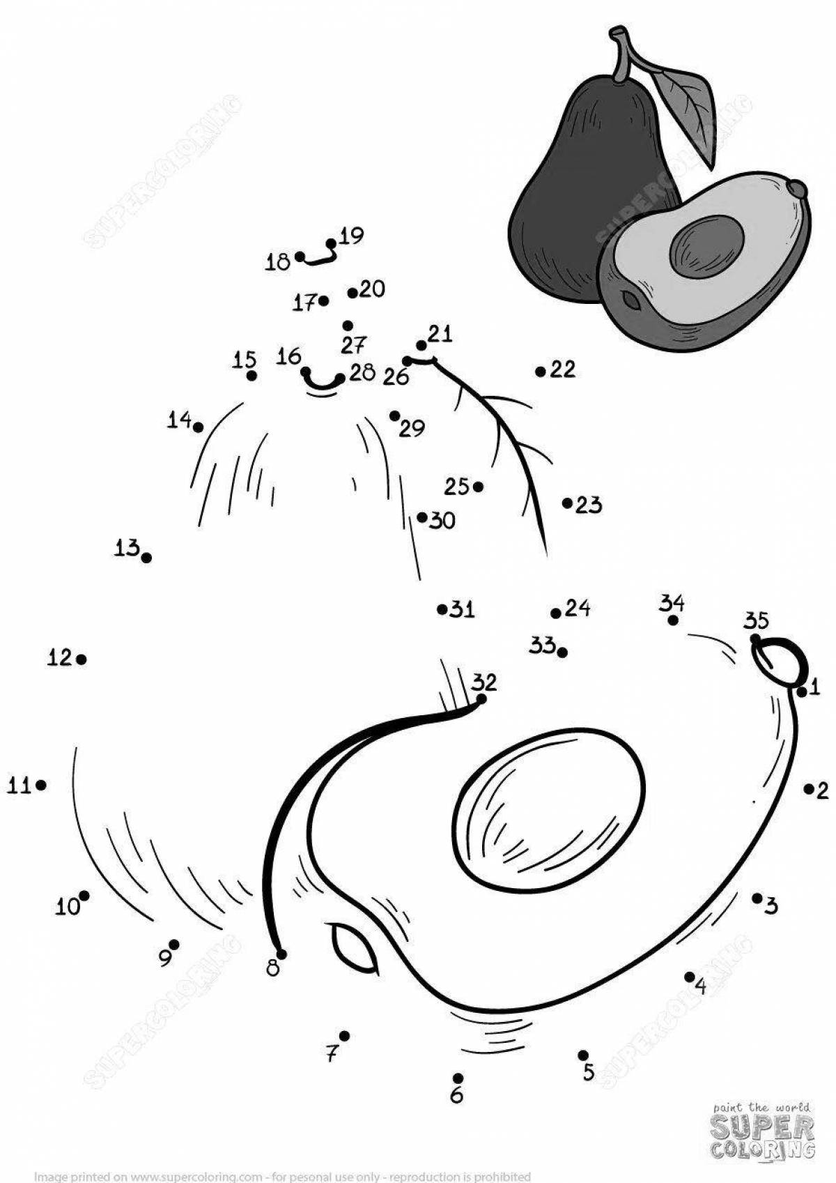 Cute avocado coloring book for 6-7 year olds