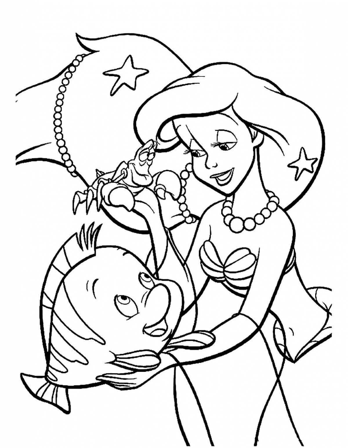 Delightful ariel the little mermaid coloring book for girls