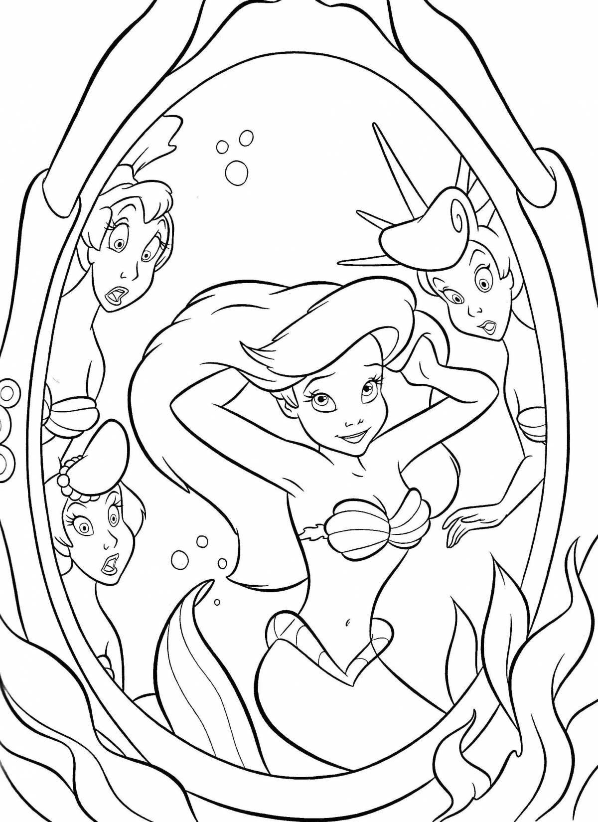 Majestic ariel the little mermaid coloring book for girls