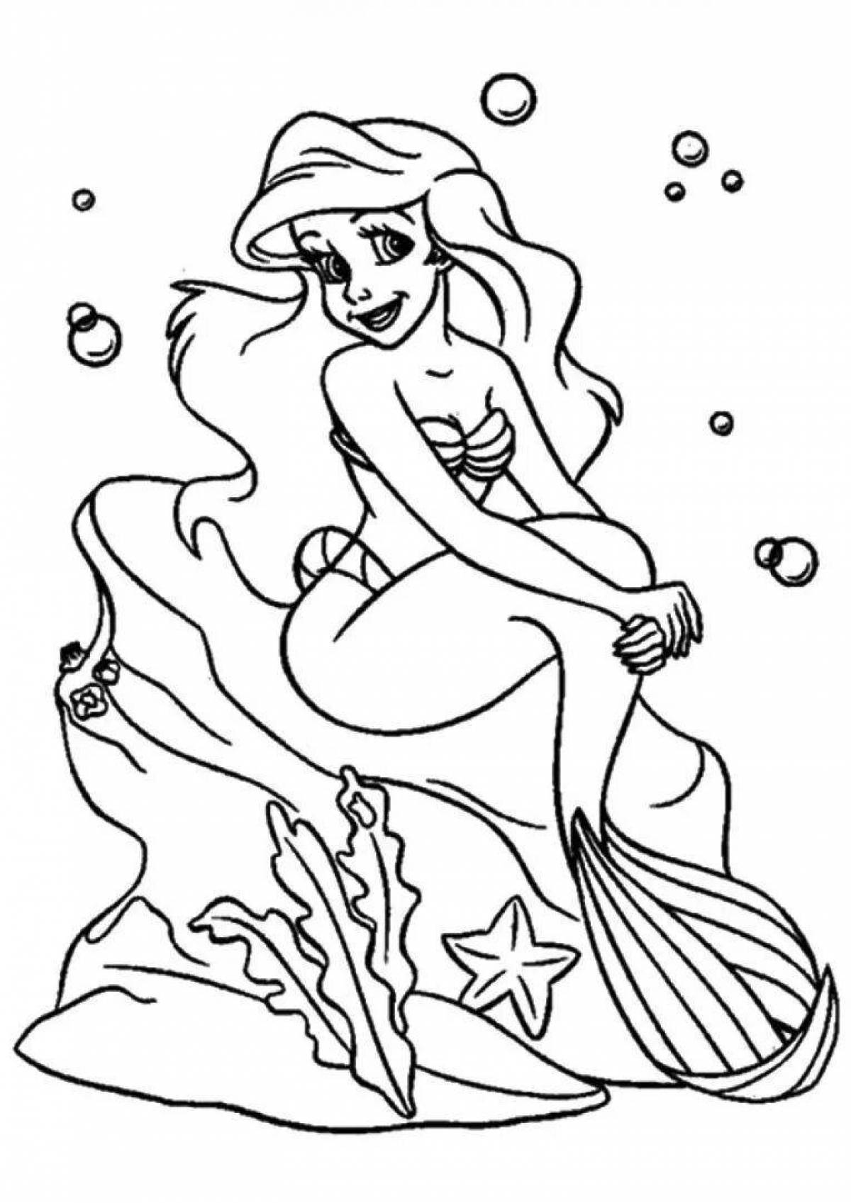 Elegant little mermaid ariel coloring for girls