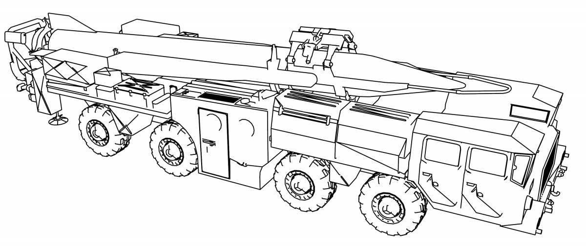 Invitational military equipment coloring for children 3-4 years old