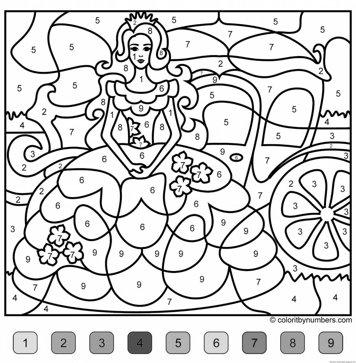 Colorful coloring game for 4-5 year olds for girls
