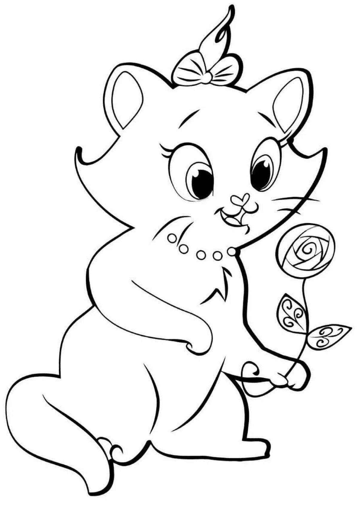 Adorable kittens coloring book for children 6-7 years old