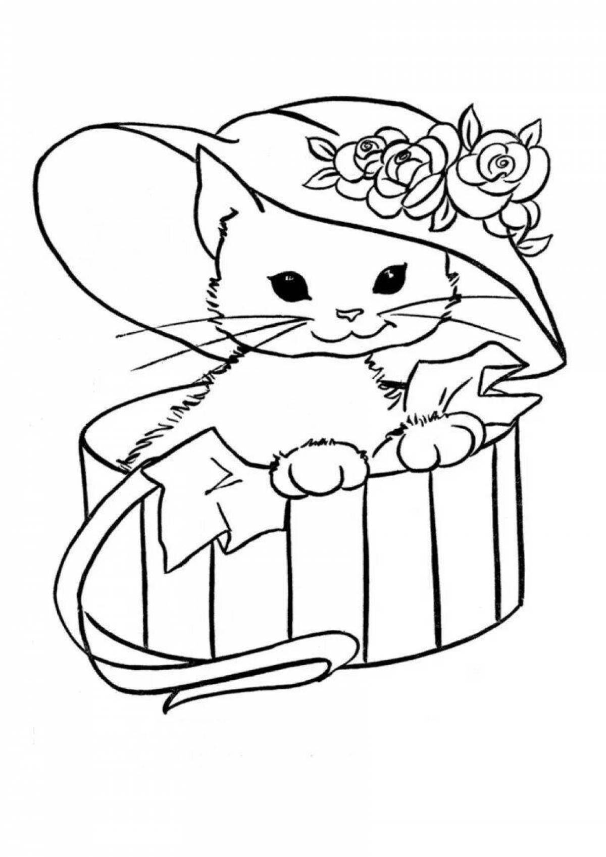 Loving kittens coloring book for children 6-7 years old