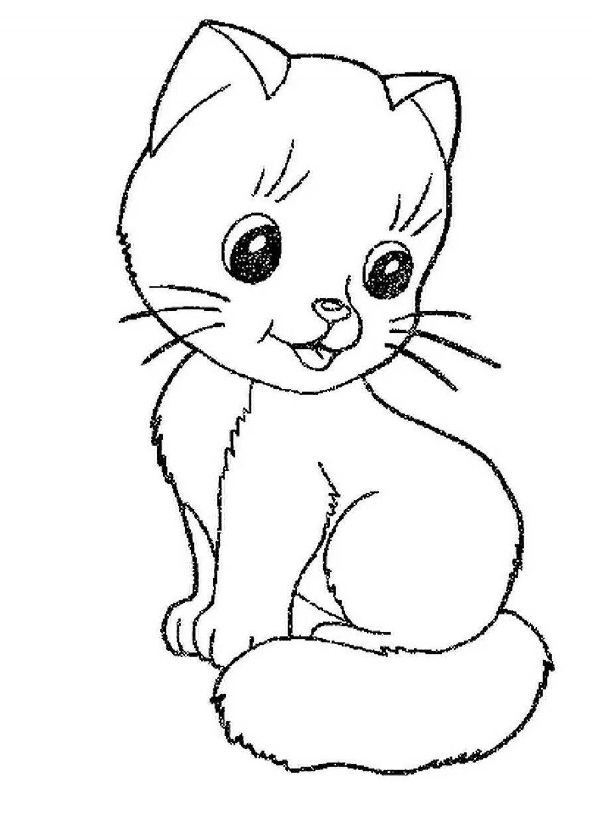 Glitter kittens coloring book for children 6-7 years old