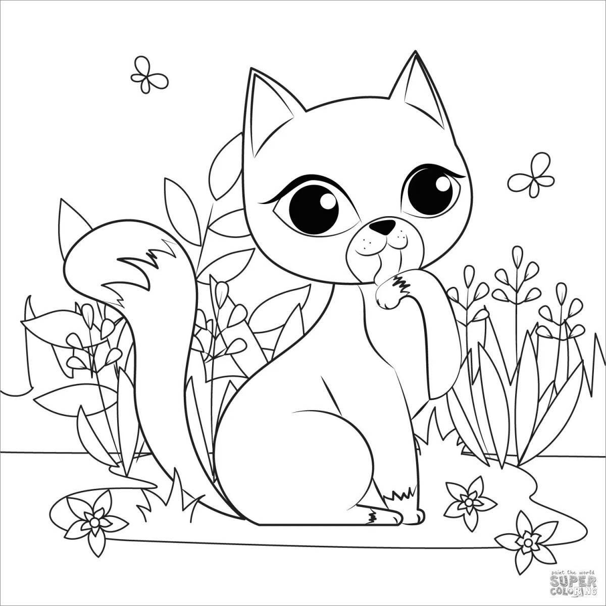 Bright kittens coloring for children 6-7 years old