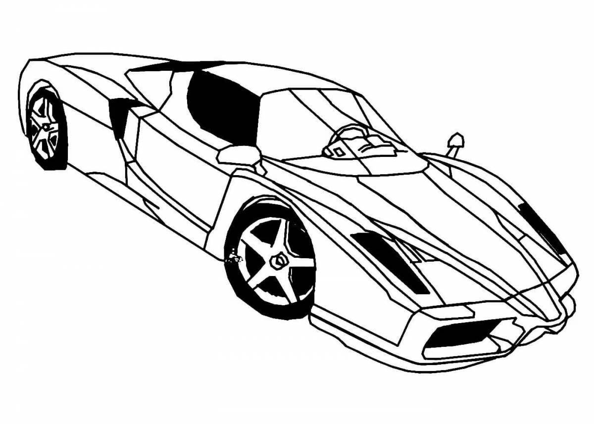 Fun racing car coloring book for 6-7 year olds