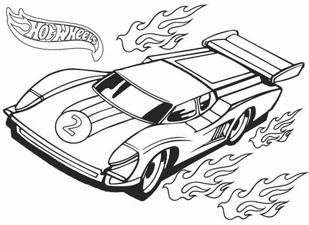 Outstanding Race Car Coloring Page for 6-7 year olds