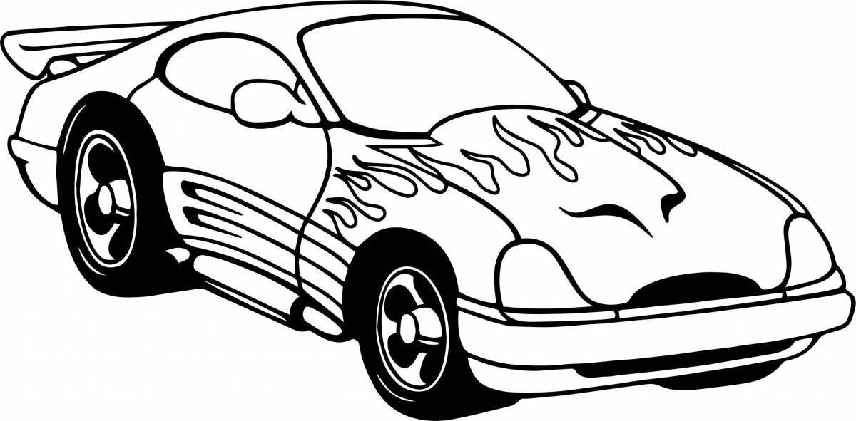 Adorable racing car coloring book for 6-7 year olds