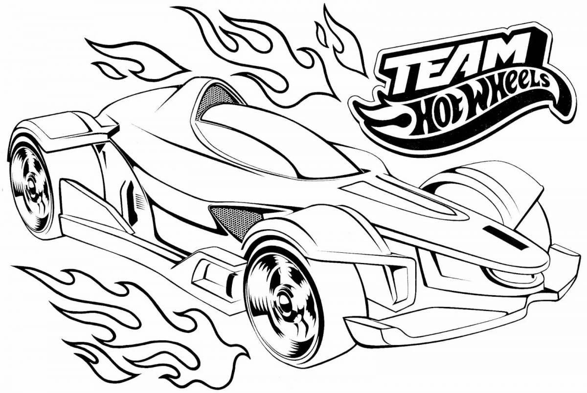 Coloring book for children 6-7 years old energetic racing car