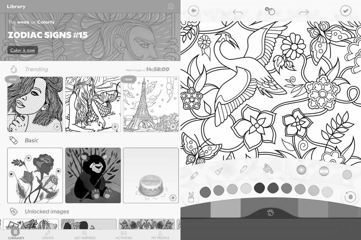 Creative coloring page photo app