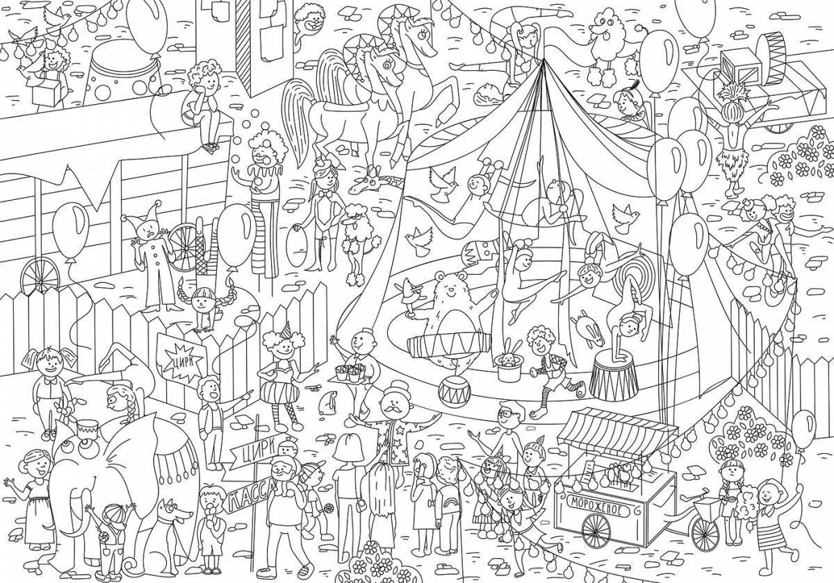 Charming wimmelbuch coloring book for girls