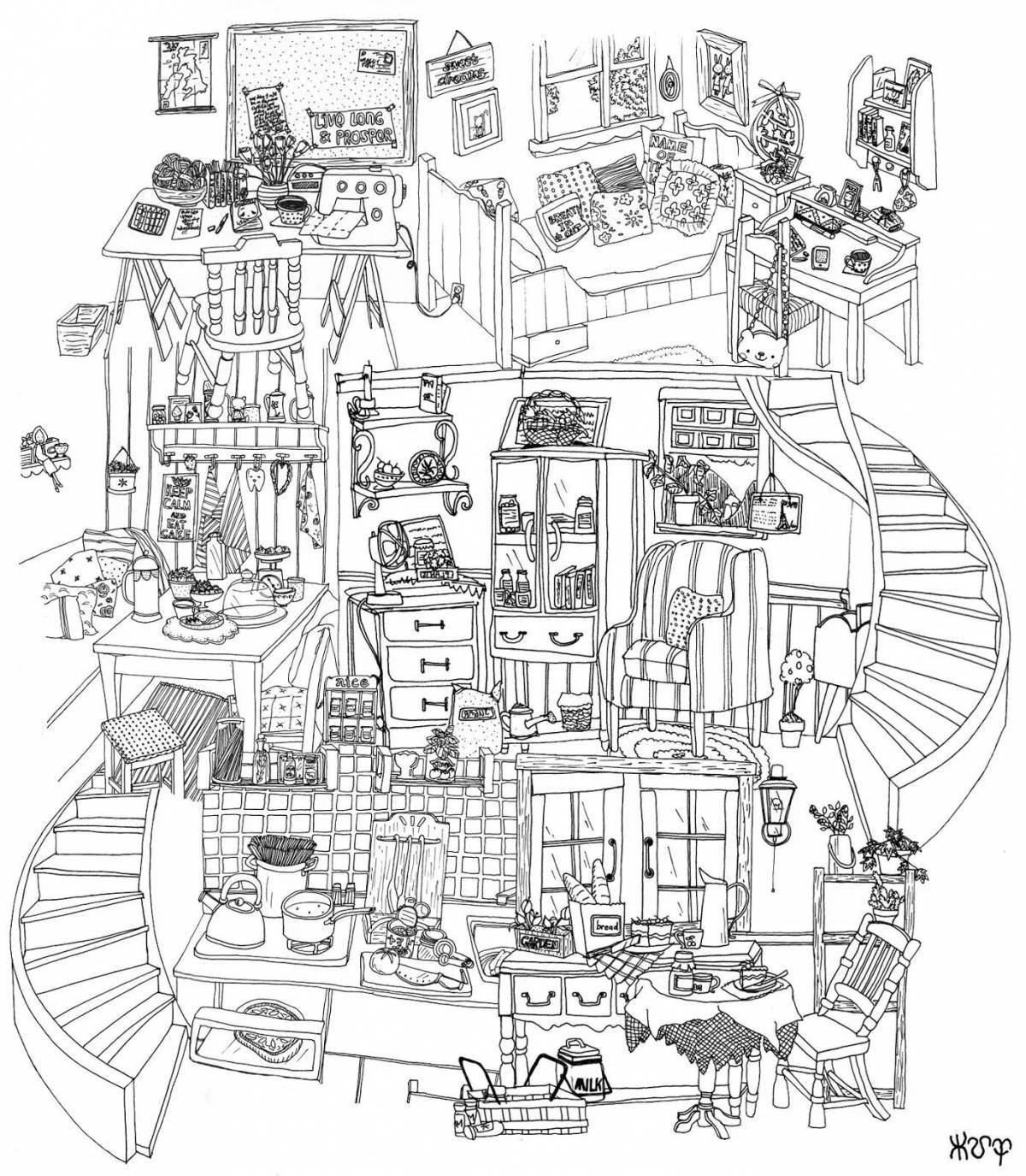 Wimmelbuch magic coloring for girls