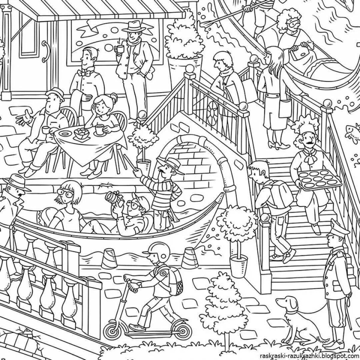 Glorious wimmelbuch coloring book for girls