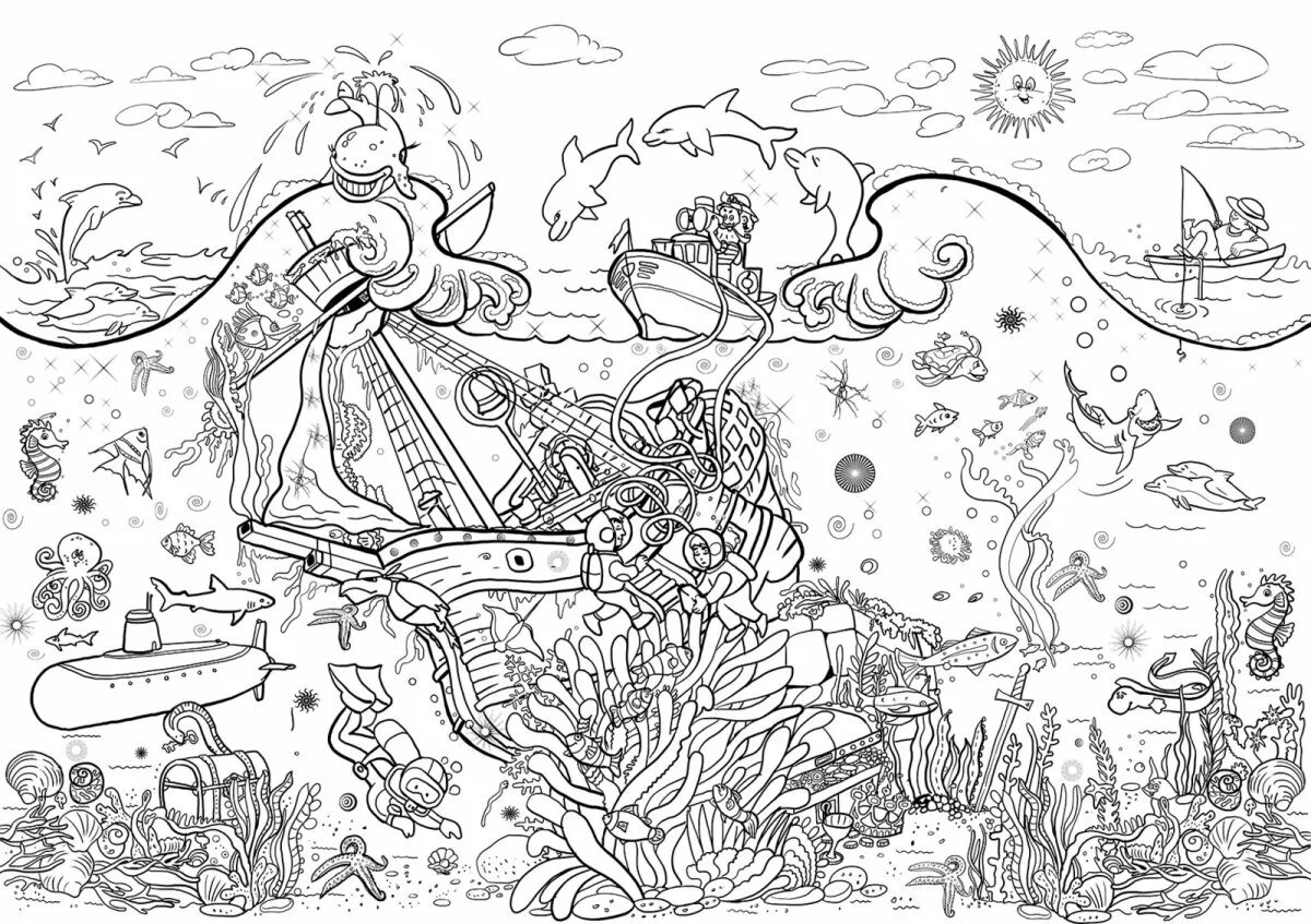 Cute wimmelbuch coloring book for girls