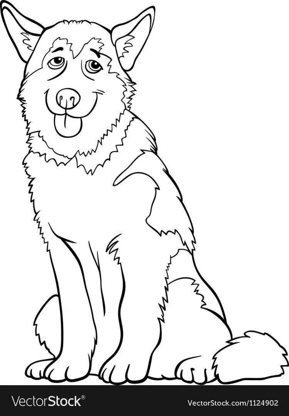 Fancy husky coloring book for kids