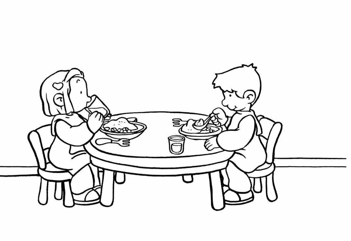 Colorful etiquette coloring book for kids