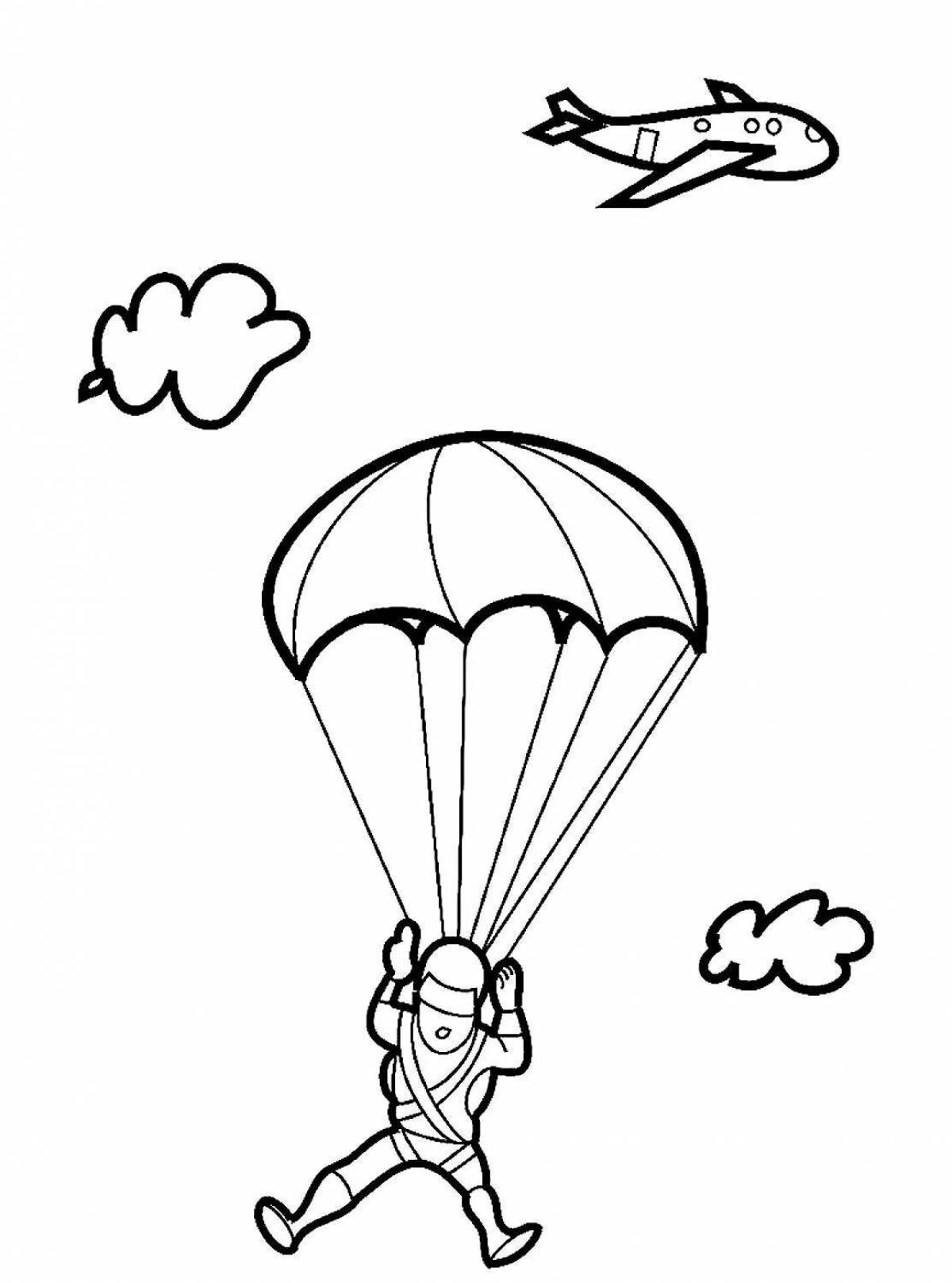 Fun paratrooper coloring book for kids