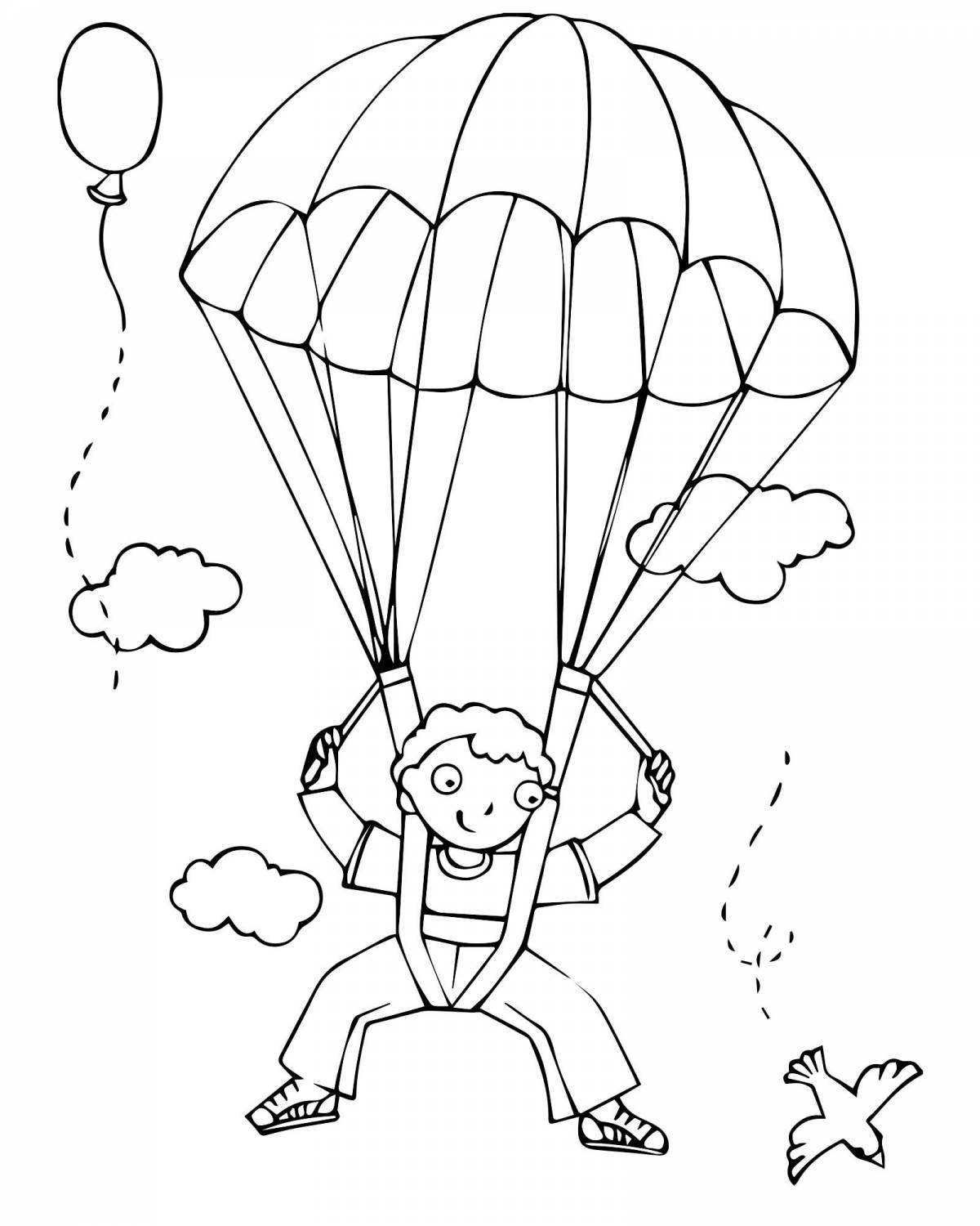 Outstanding paratrooper coloring page for toddlers