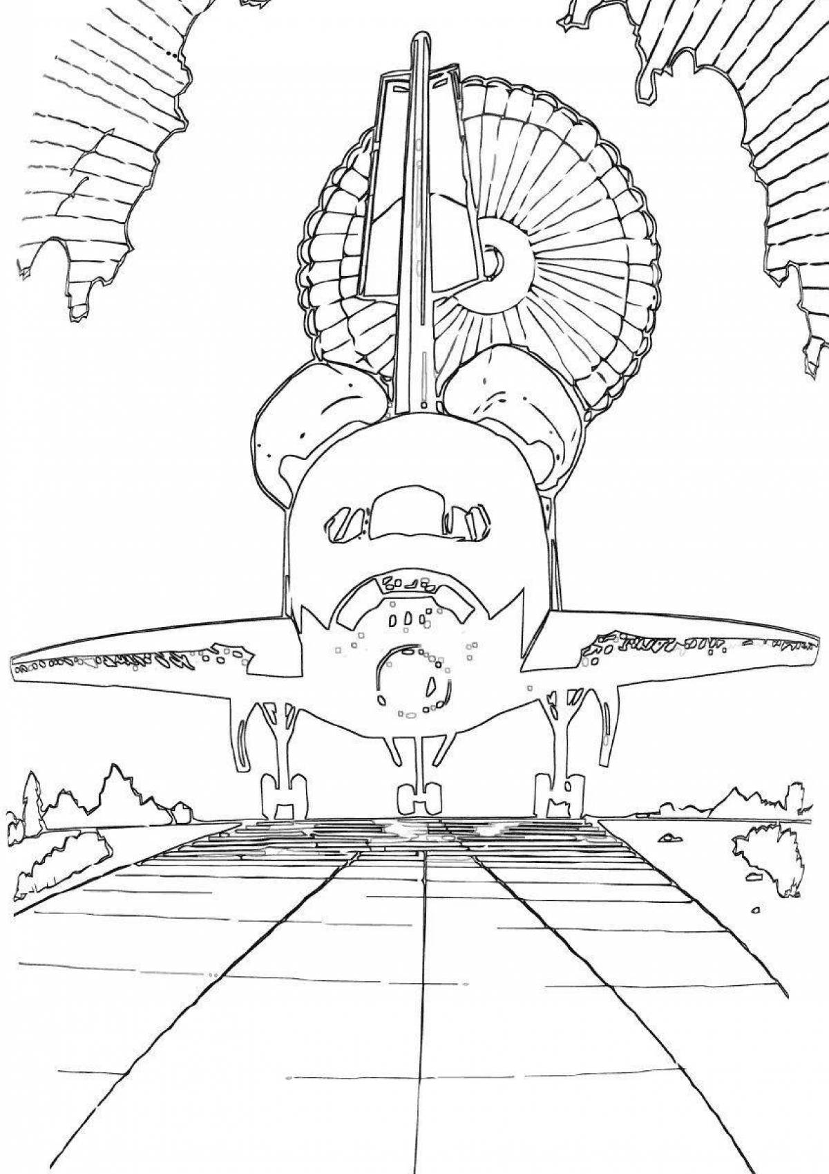 Comic paratrooper coloring book for kids