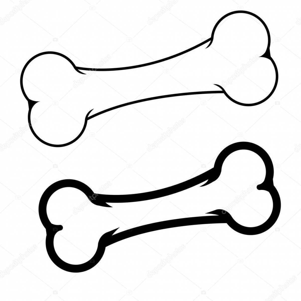 Colorful dog bones coloring page