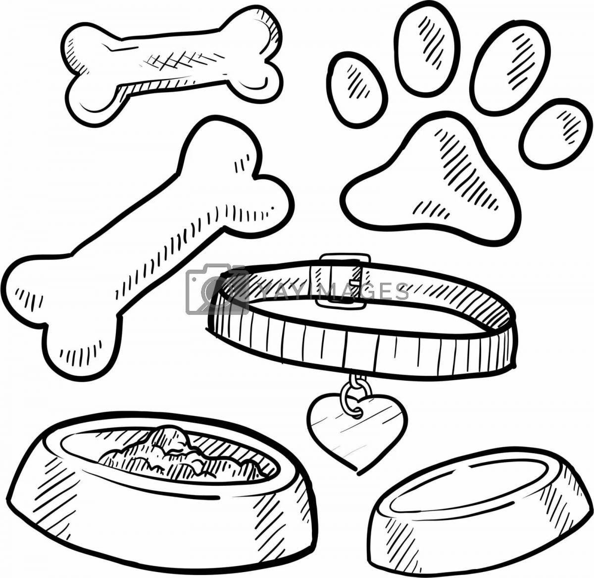 Adorable dog bones coloring page