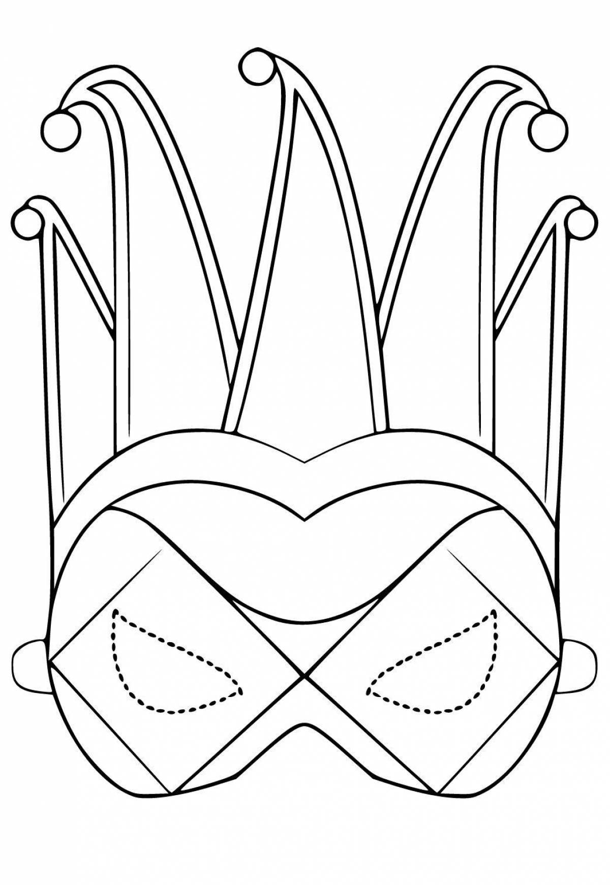 Colorful mask coloring book for girls