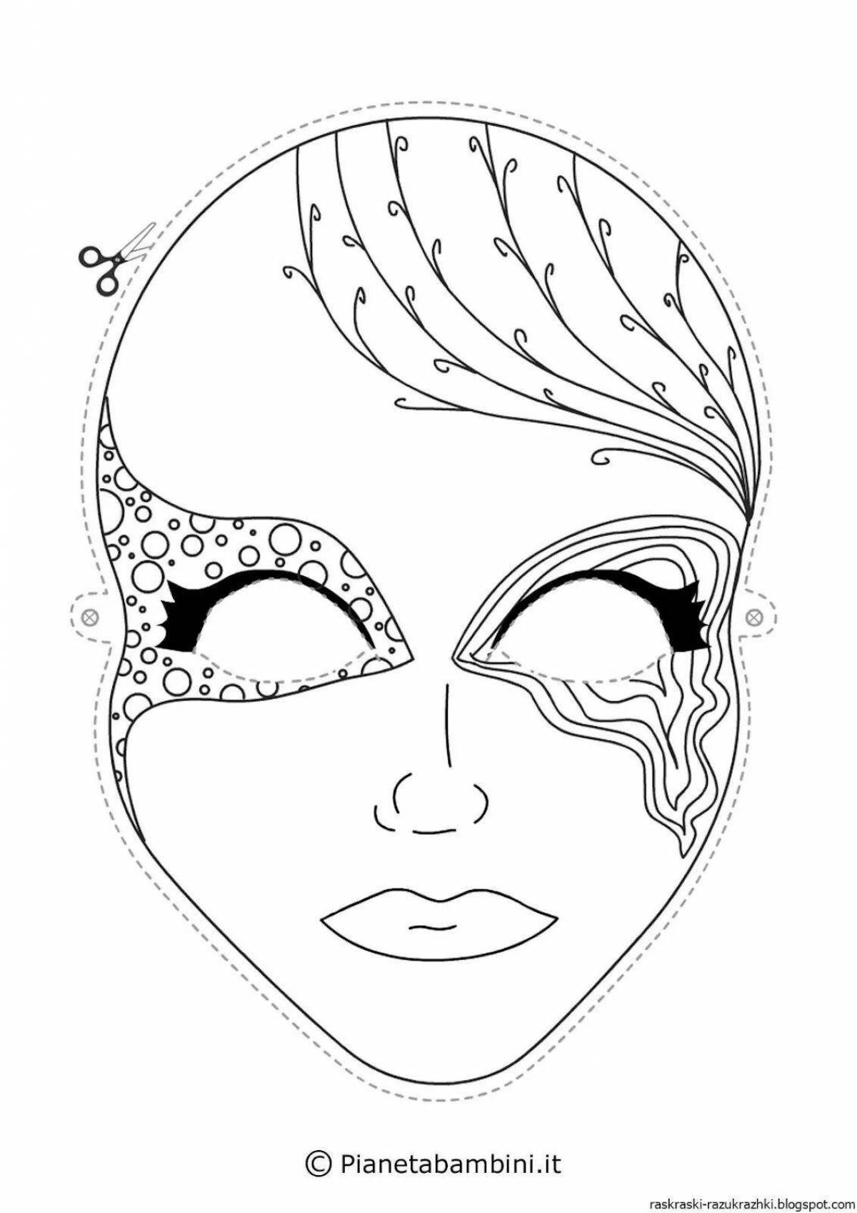 Очаровательная маска-раскраска для девочек