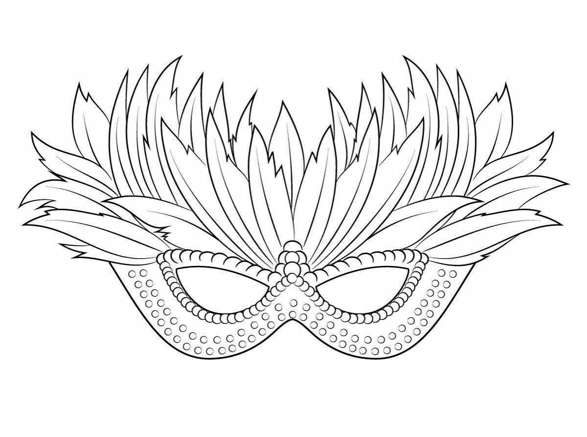 Coloring page bright mask for girls