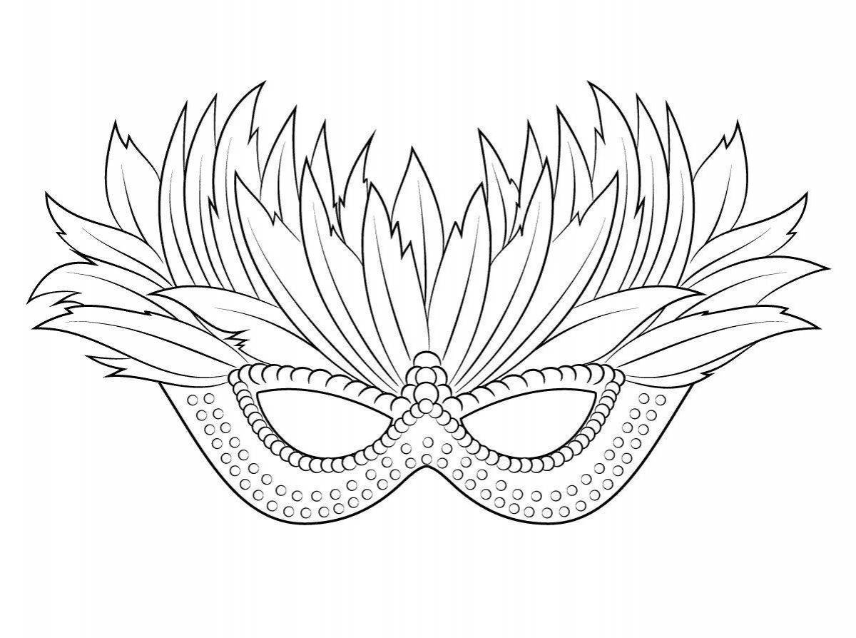 Photo Coloring page bright mask for girls