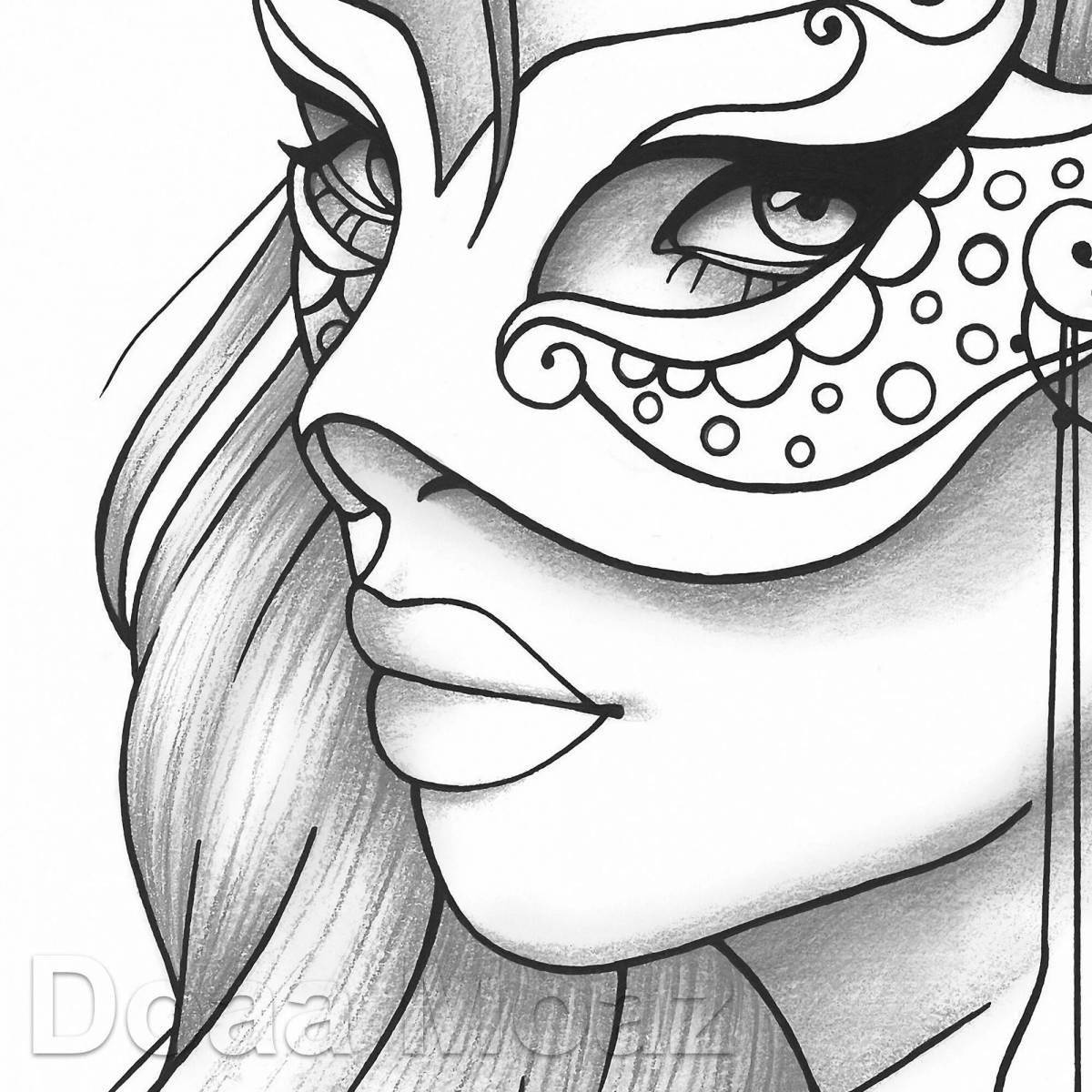 Inviting coloring mask for girls