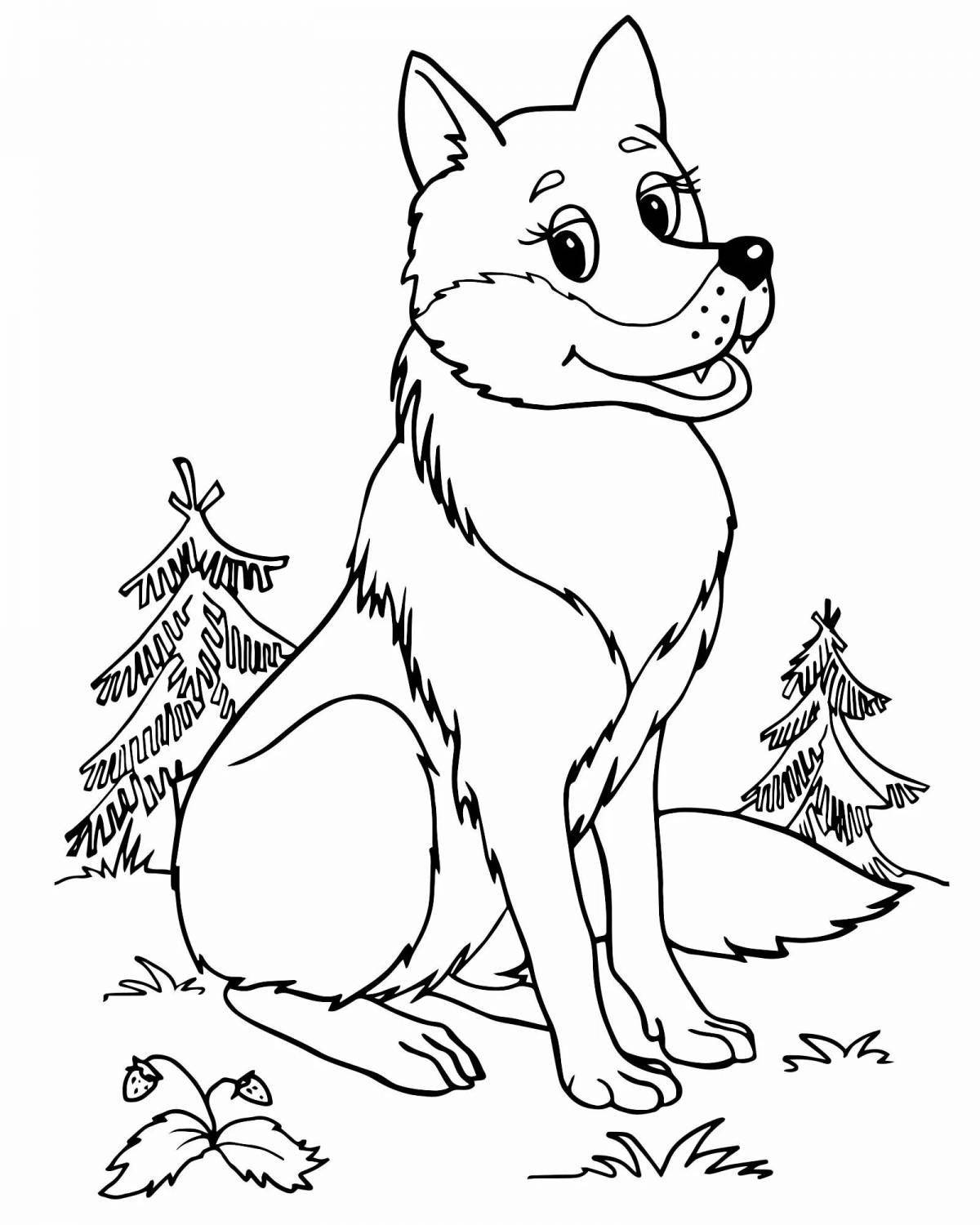 Scary wolf coloring book for kids