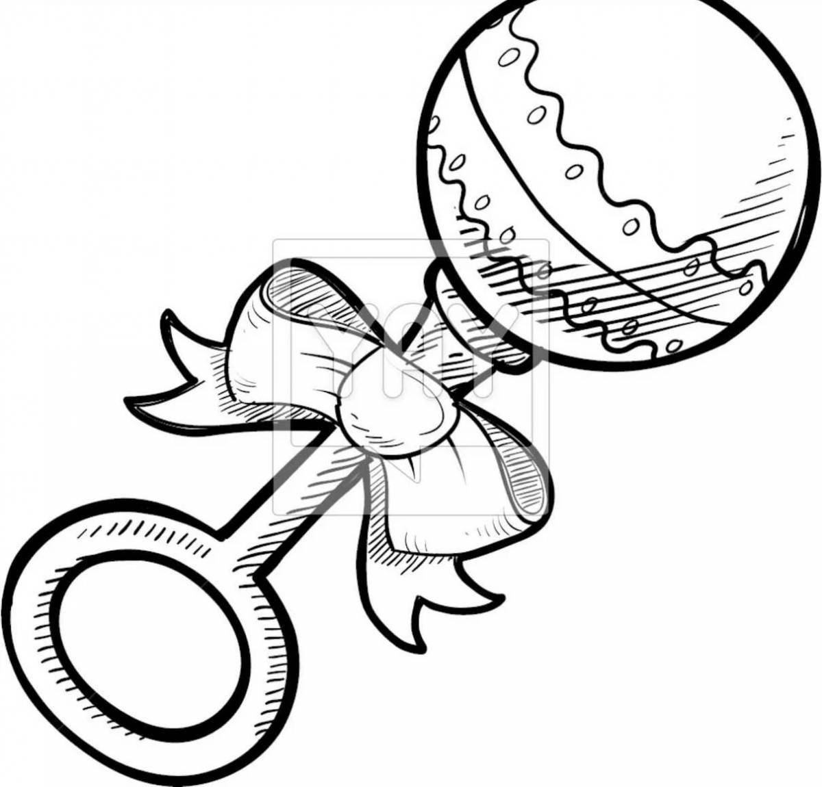 Playful coloring of rattles for babies