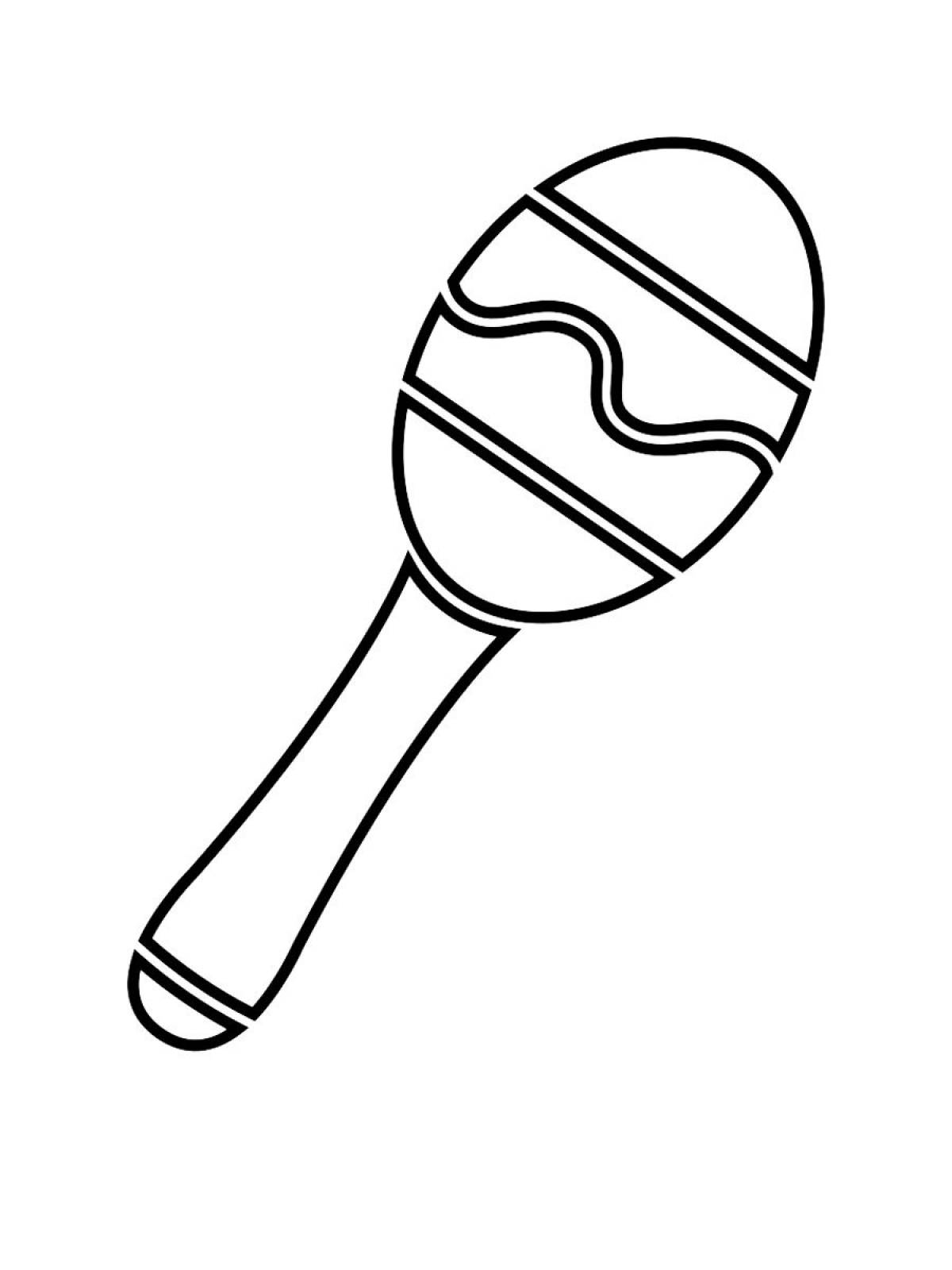 Perfect rattle coloring page for juniors
