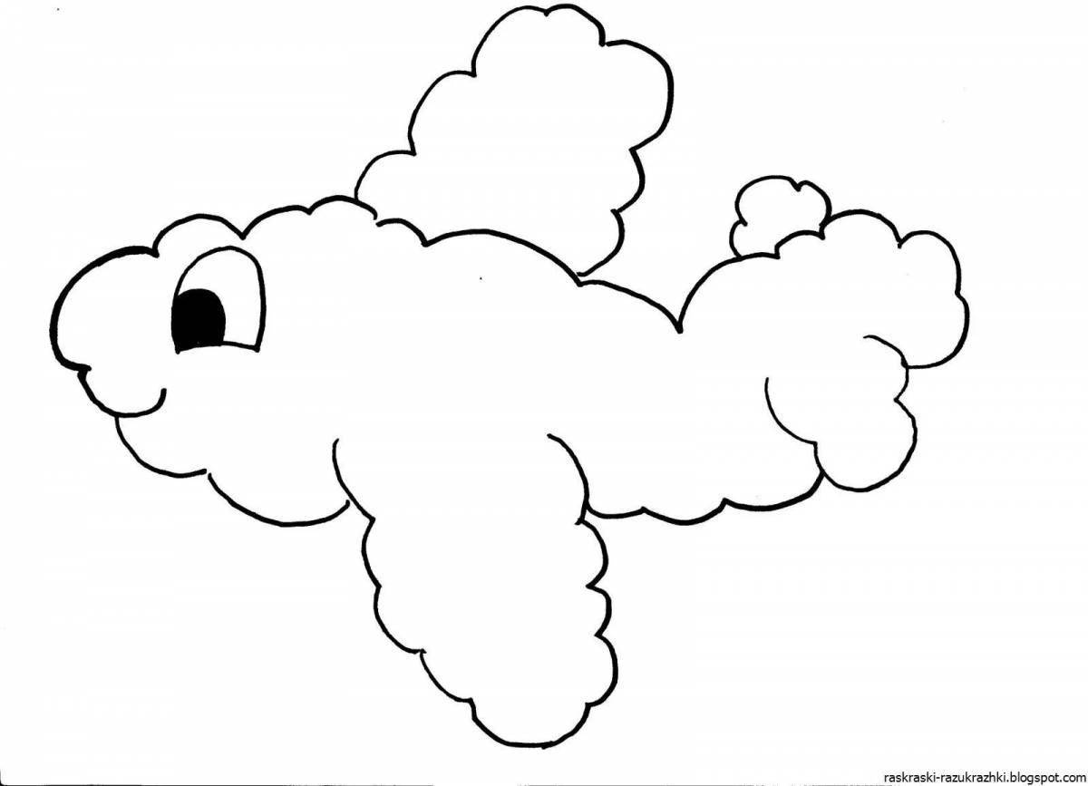 Sunny cloud coloring book for kids