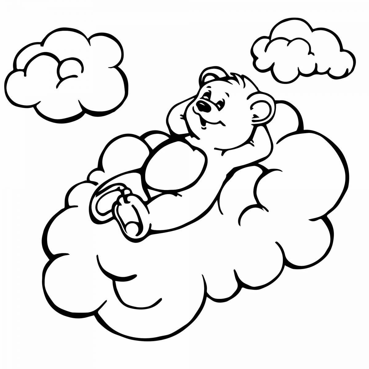 Gorgeous cloud coloring book for kids
