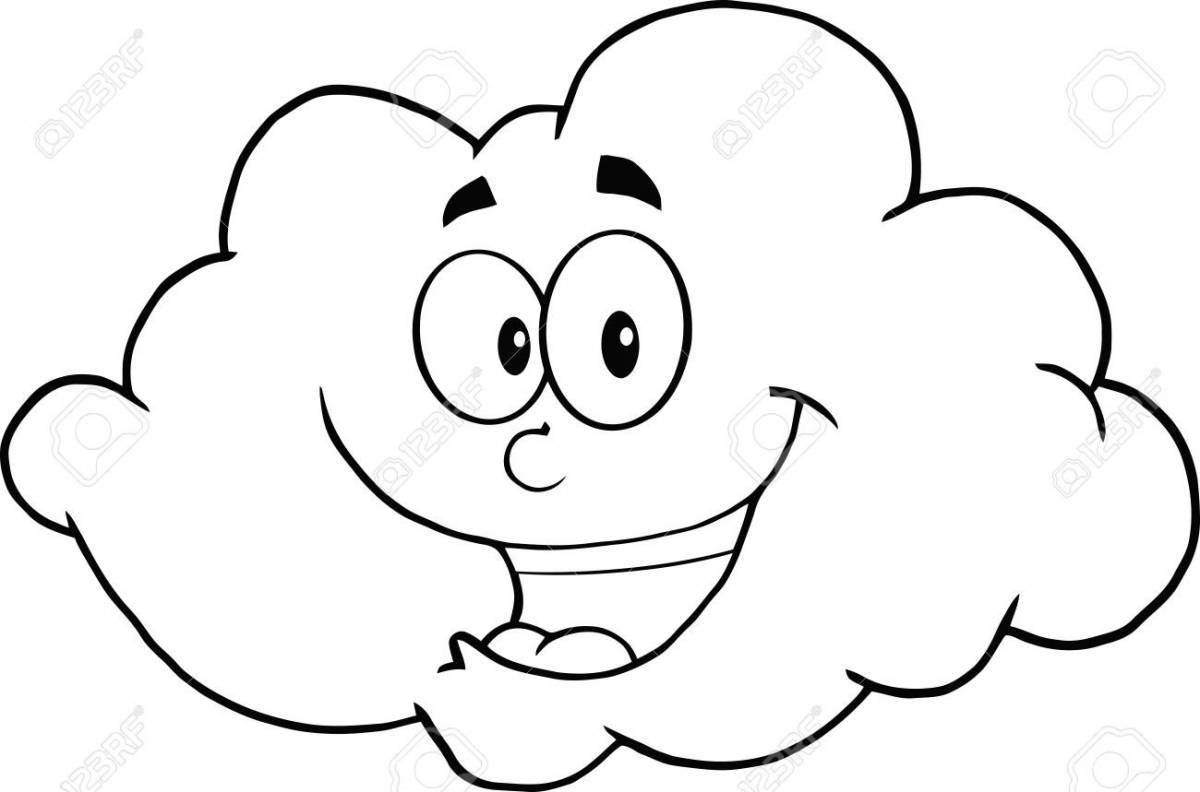 Coloring book shimmering cloud for kids