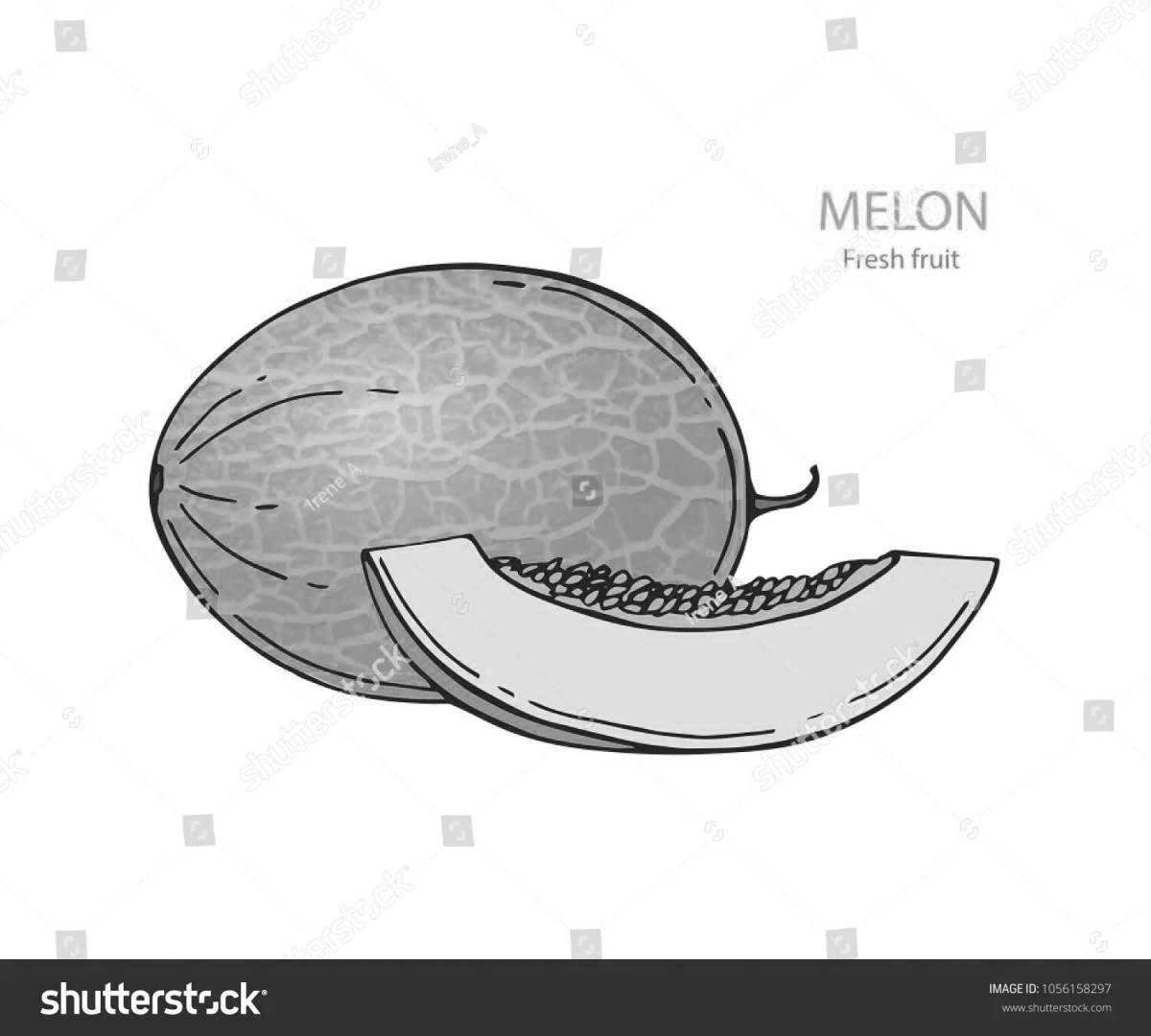 Incredible melon coloring book for kids