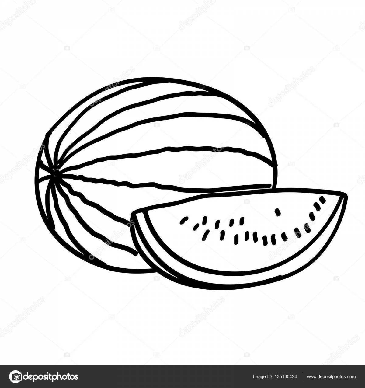 Cute melon coloring pages for kids