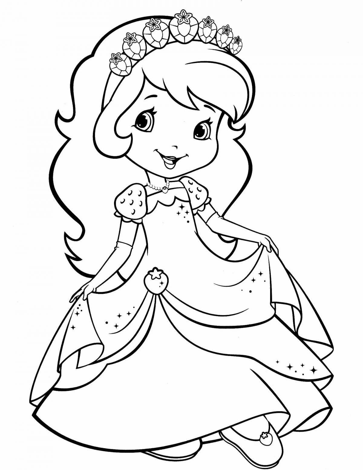 Majestic coloring princess for kids