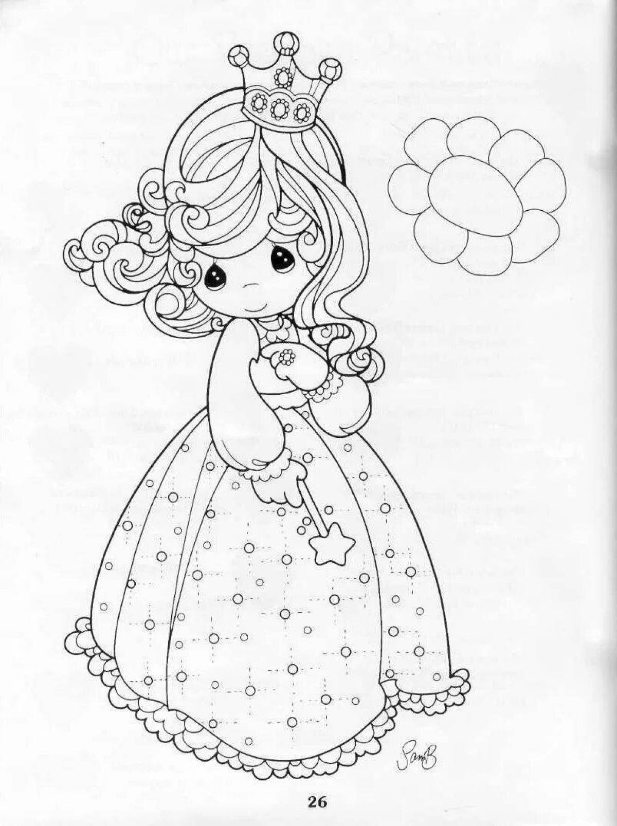 Cute princess coloring book for kids