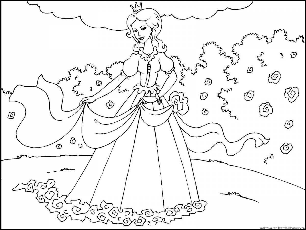 Elegant princess coloring book for kids