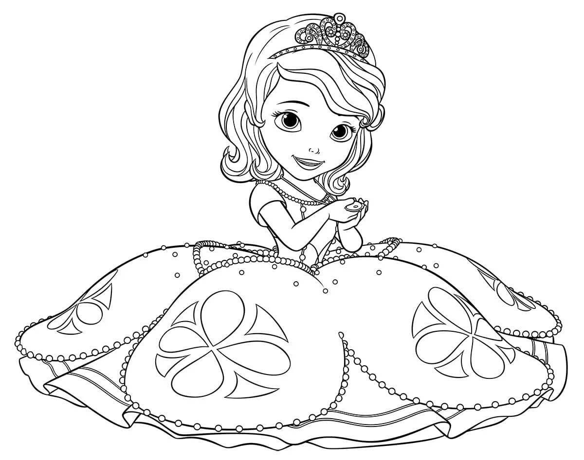 Princess glitter coloring book for kids