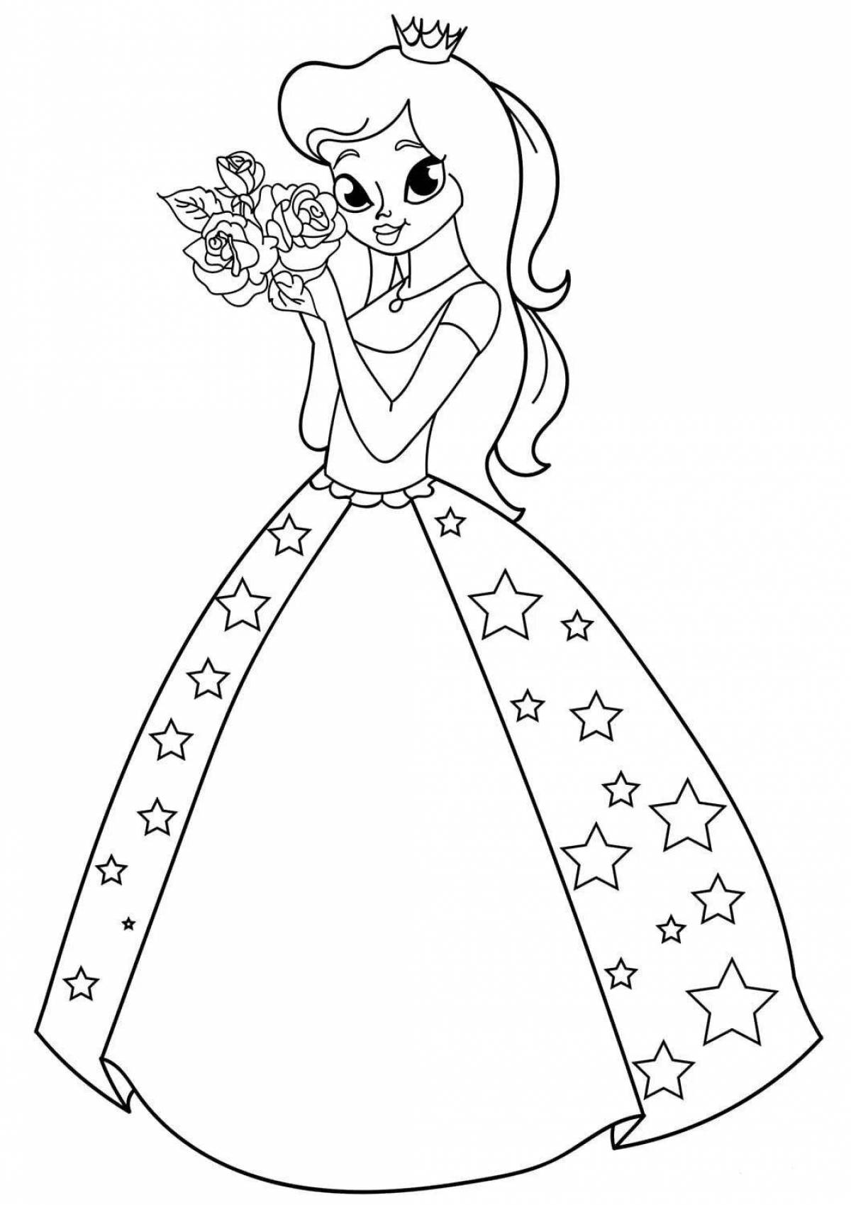 Exotic princess coloring book for kids