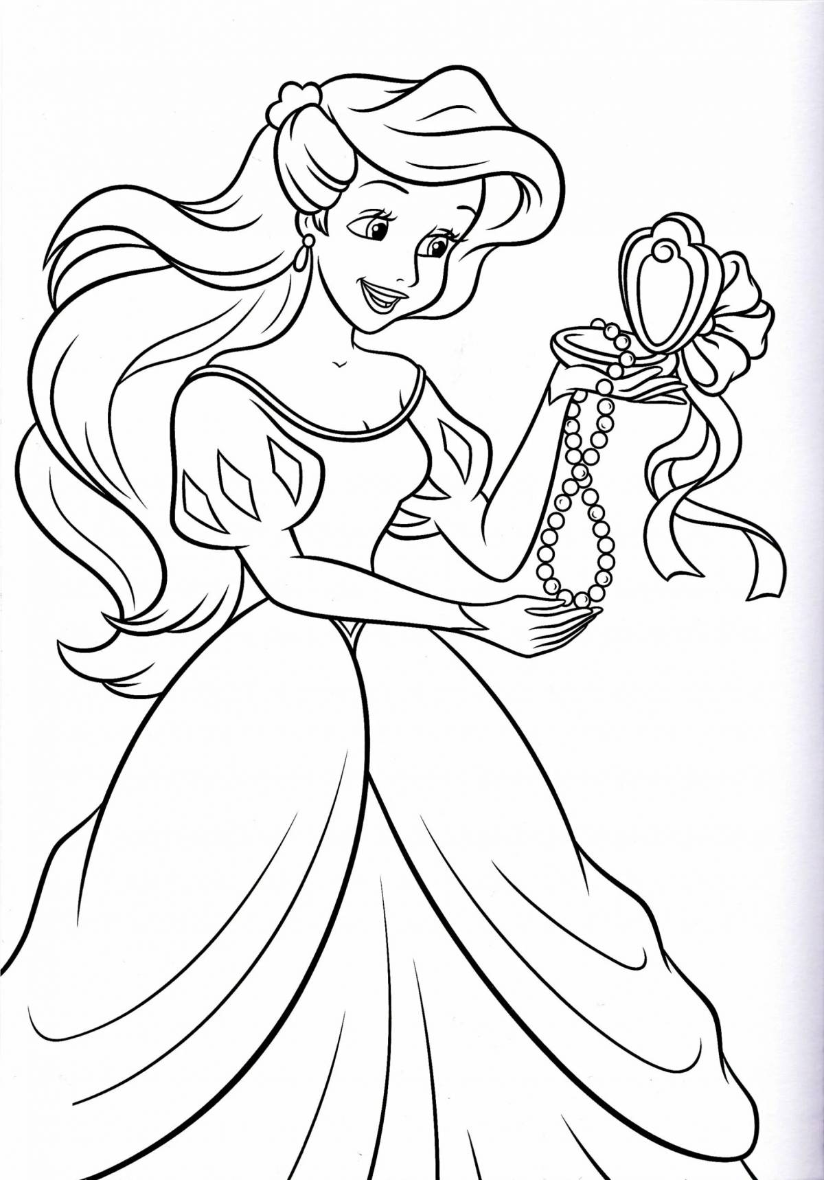 Fancy princess coloring pages for kids