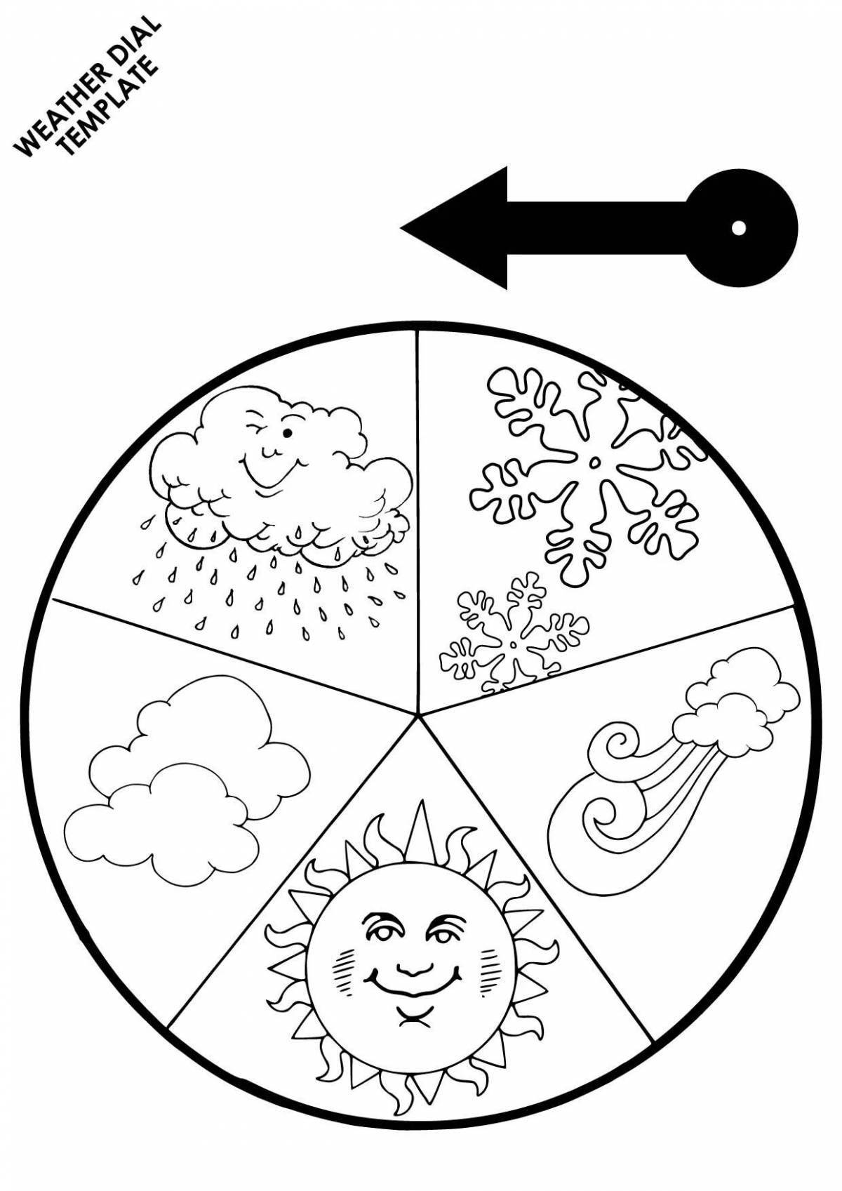 Colorful weather coloring page for kids