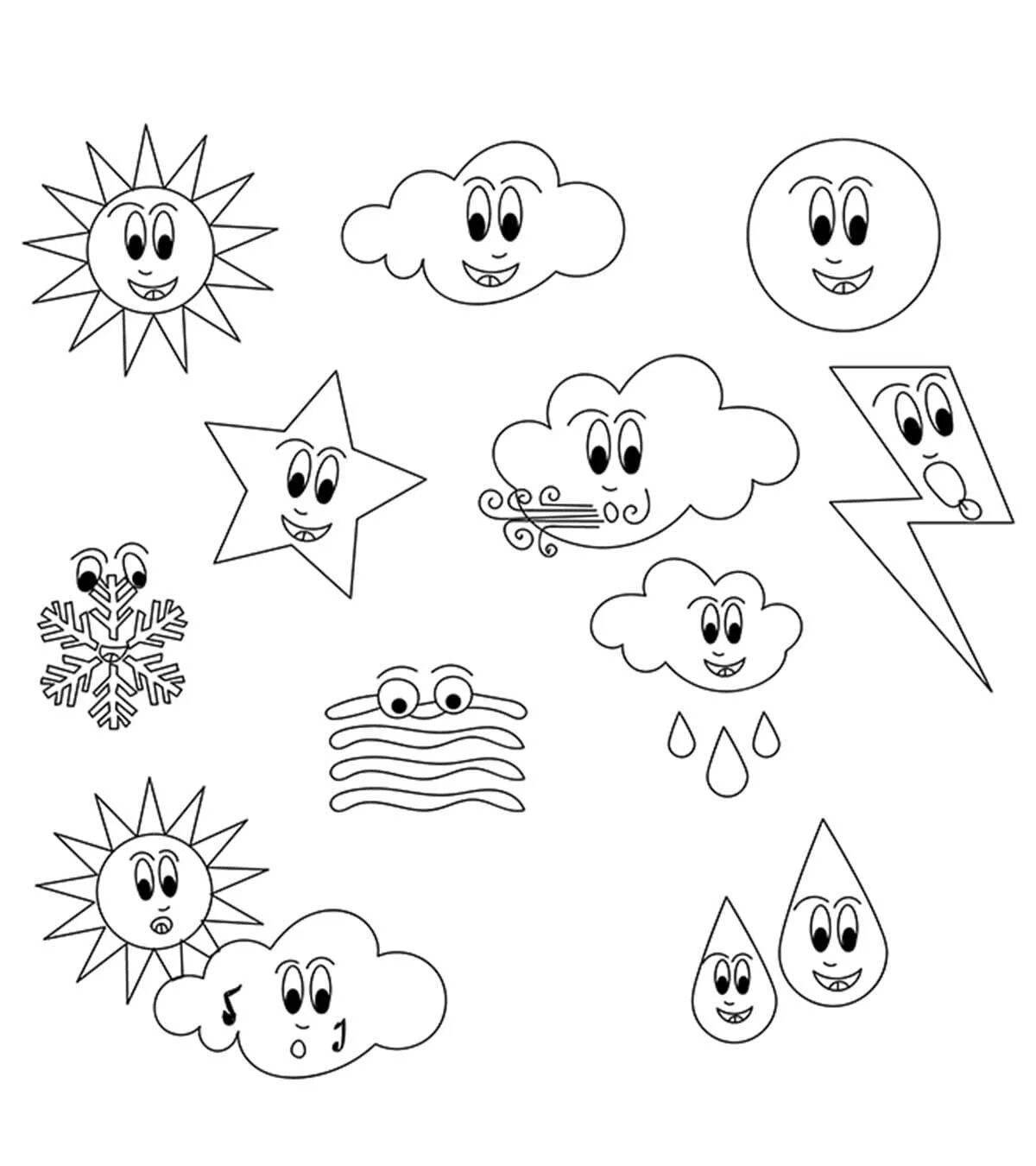 Exciting weather coloring for kids