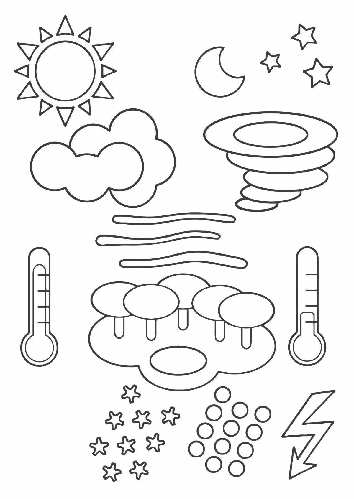 Creative weather coloring for kids