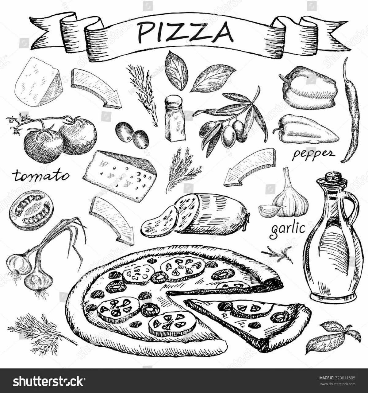 Раскраски Ингредиенты для пиццы (38 шт.) - скачать или распечатать  бесплатно #21172
