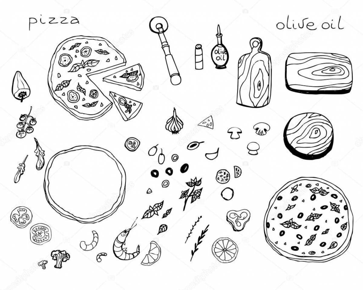 Раскраски Ингредиенты для пиццы (38 шт.) - скачать или распечатать  бесплатно #21172